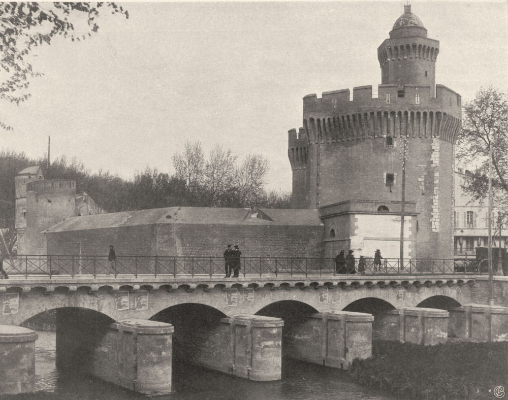 PYRÉNÉES-ORIENTALES. Perpignan- Le Castillet 1903 old antique print picture